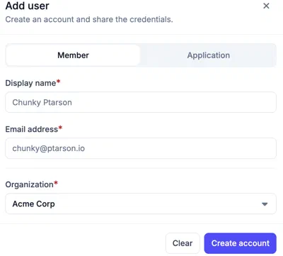Creating a member user
