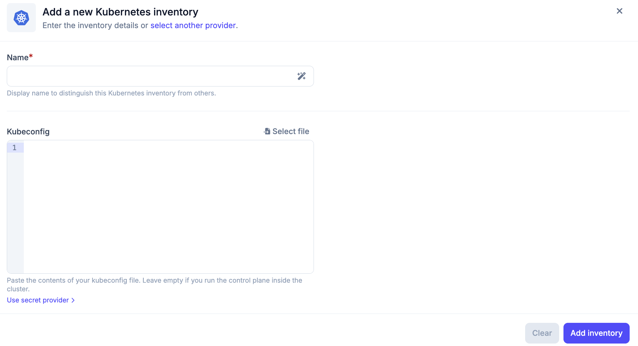 Creating a Kubernetes inventory