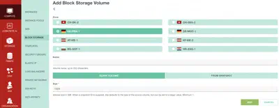 Creating an Exoscale Block Storage volume