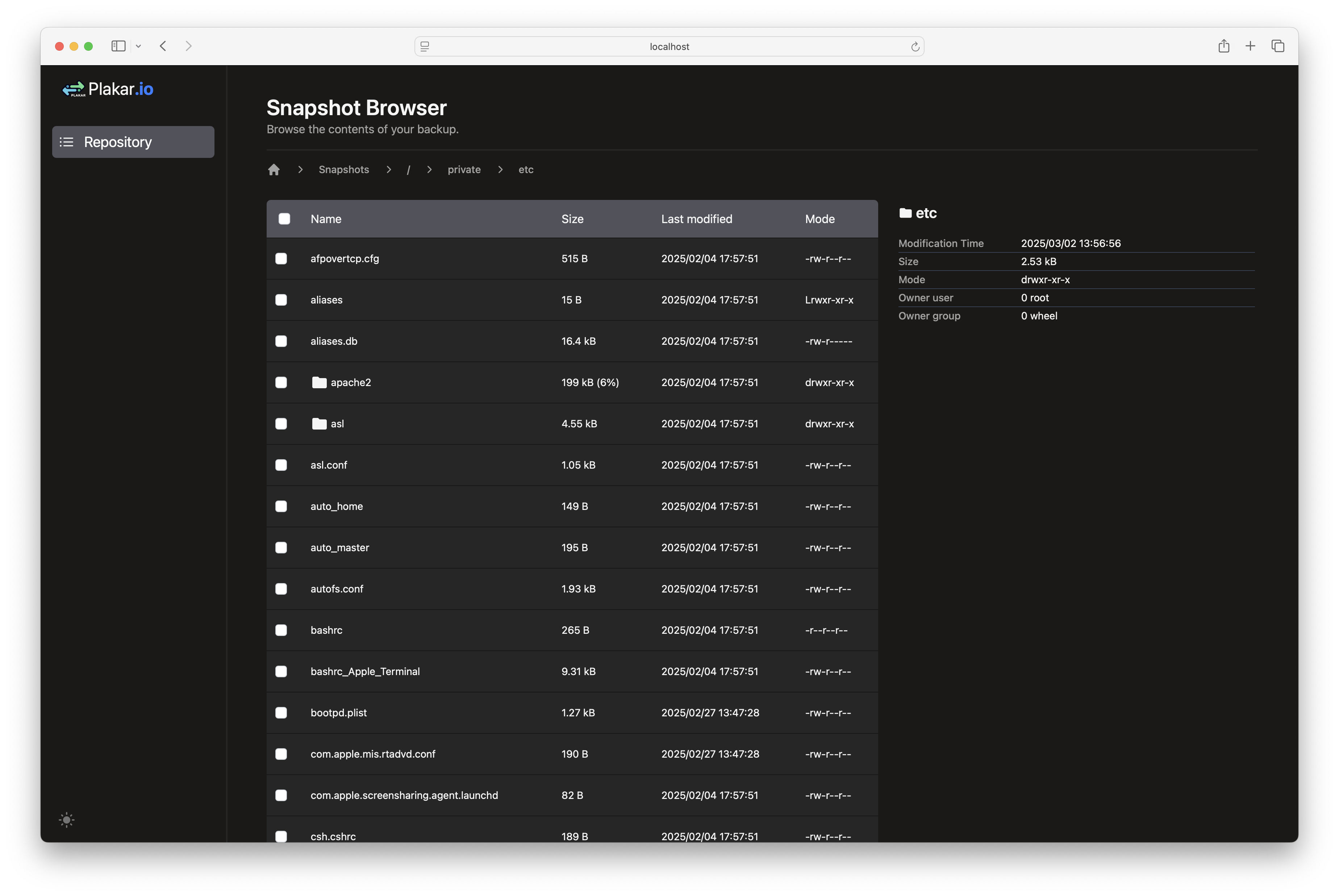 Web UI, dark mode