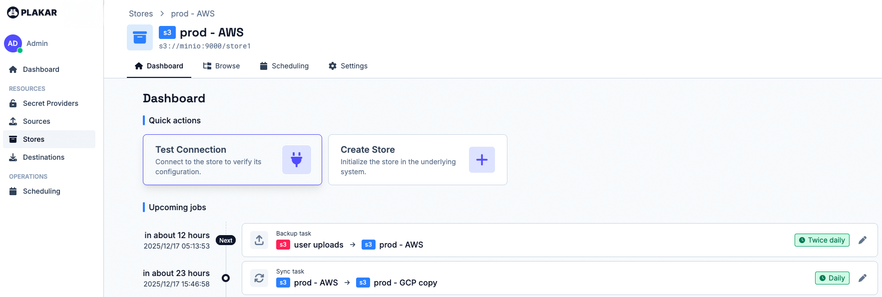 Plakar Enterprise Dashboard